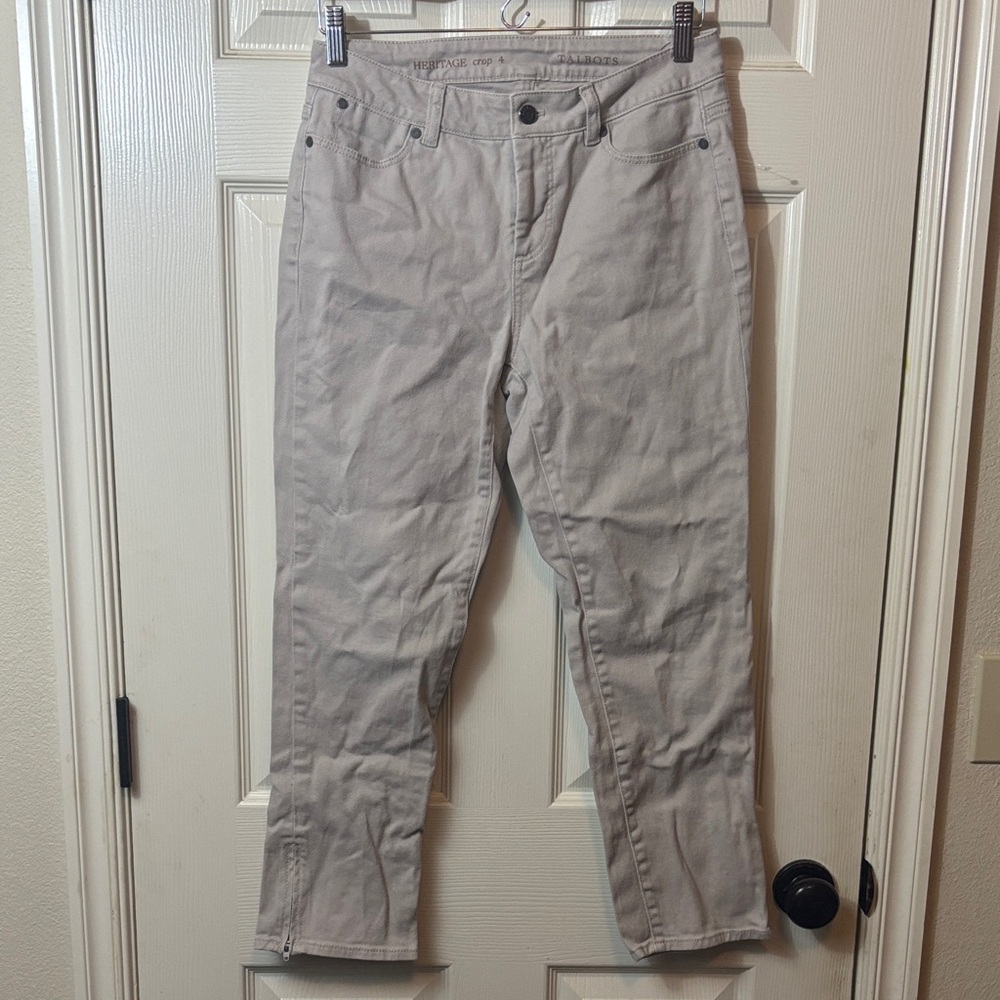 Talbots Beige Casual Pants heritage crop 4